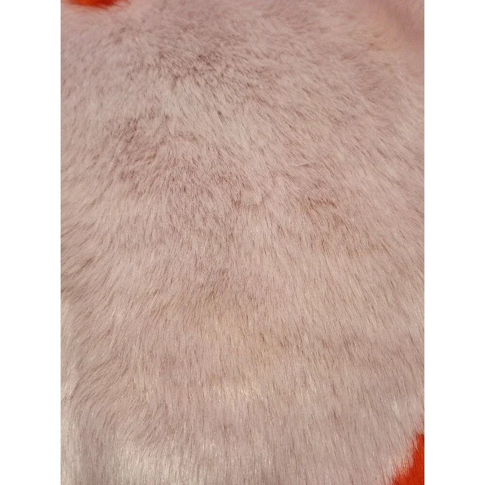 Anthropologie Festive Faux Fur Pillow Heart Lilac Red 16